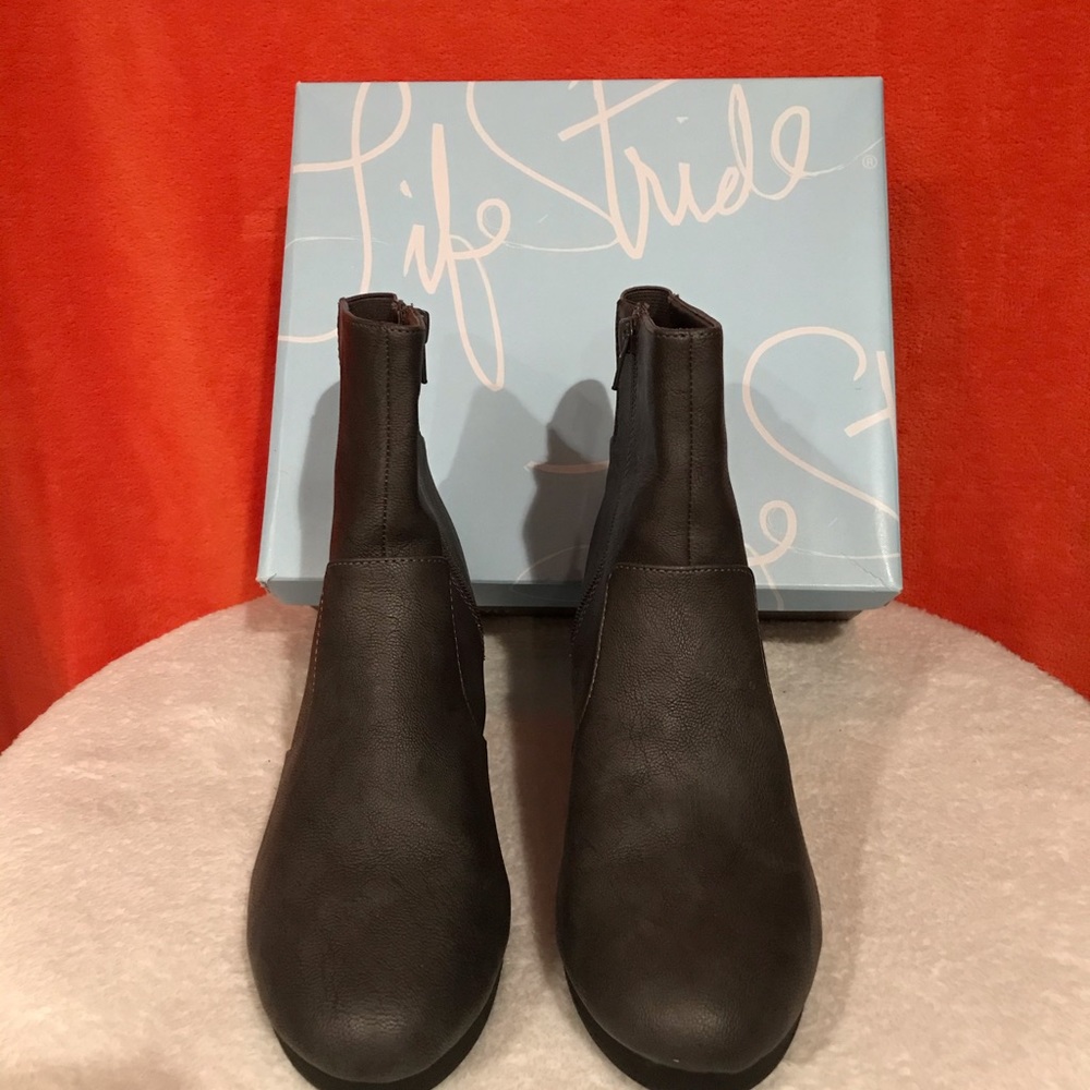 Dark grey ankle booties